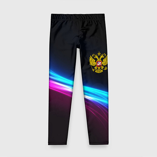 Детские легинсы Россия неоновые волны / 3D-принт – фото 1