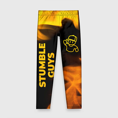 Детские легинсы Stumble Guys - gold gradient вертикально / 3D-принт – фото 1