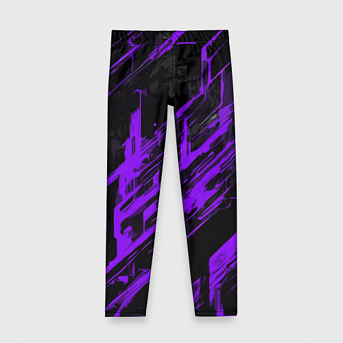 Детские легинсы Purple stripes on a black background / 3D-принт – фото 1