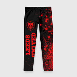 Леггинсы для девочки Leeds United - red gradient по-вертикали, цвет: 3D-принт