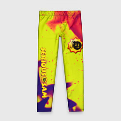 Леггинсы для девочки Serious Sam flame yellow, цвет: 3D-принт