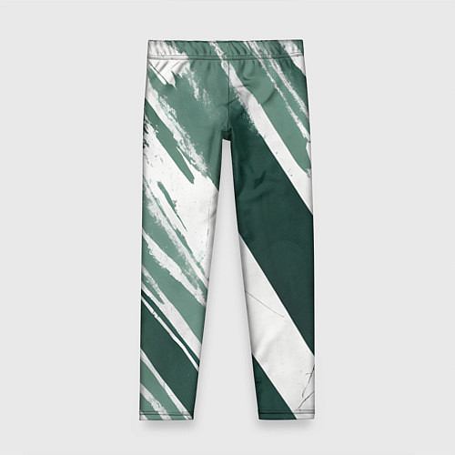 Детские легинсы Косая зеленая полоска / 3D-принт – фото 1