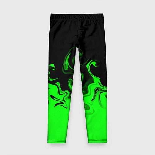 Детские легинсы Абстрактный зеленый огонь / 3D-принт – фото 1