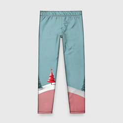 Леггинсы для девочки Новый год минимализм, цвет: 3D-принт