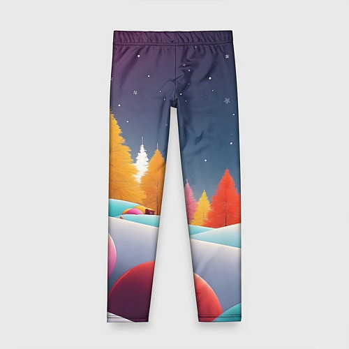 Детские легинсы Яркие новогодние елки / 3D-принт – фото 1