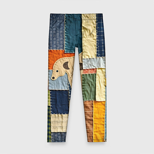 Детские легинсы Пэчворк с собакой / 3D-принт – фото 1