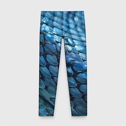 Детские легинсы Голубая кожа змеи / 3D-принт – фото 1