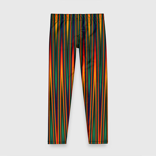 Детские легинсы Красно-зелёный полосатый / 3D-принт – фото 1