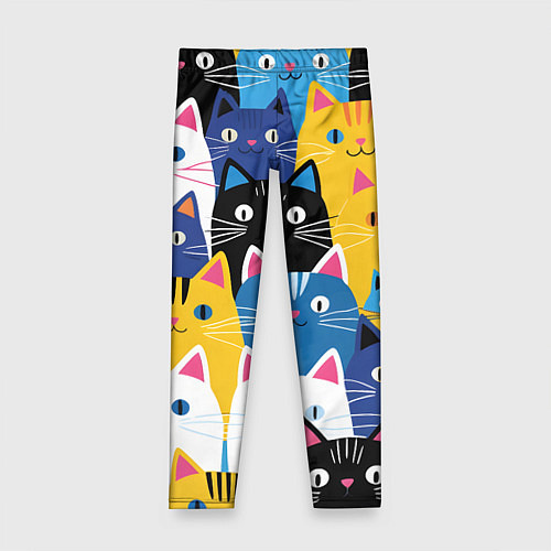 Детские легинсы Много цветных котиков / 3D-принт – фото 1