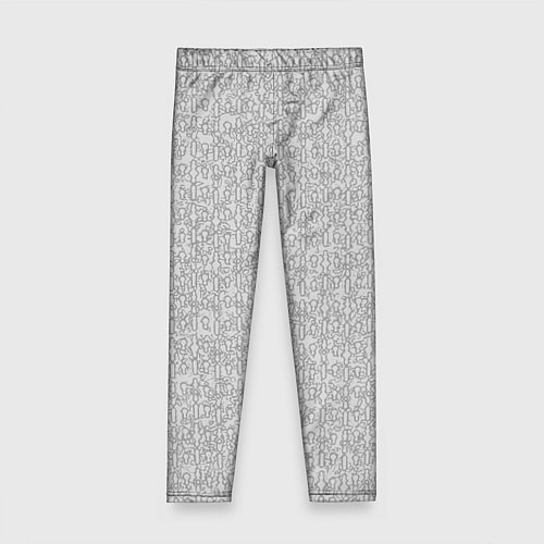 Детские легинсы Светлый серый в мелкий рисунок паттерн / 3D-принт – фото 1
