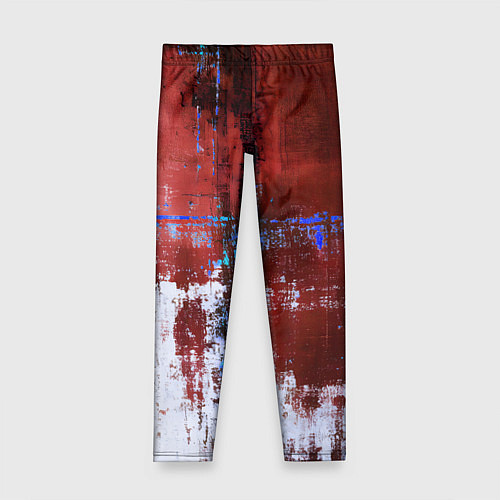 Детские легинсы Ржавчина красно-белая / 3D-принт – фото 1