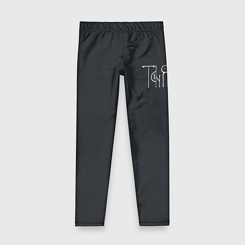 Детские легинсы Таня - белая надпись вязью / 3D-принт – фото 1