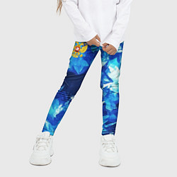 Леггинсы для девочки Синий узорный камуфляж, цвет: 3D-принт — фото 2