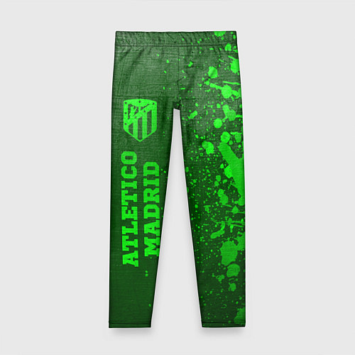Детские легинсы Atletico Madrid - green gradient по-вертикали / 3D-принт – фото 1