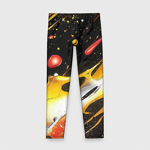 Детские легинсы Текстура краска / 3D-принт – фото 1