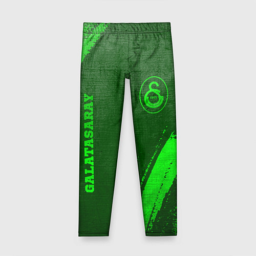 Детские легинсы Galatasaray - green gradient вертикально / 3D-принт – фото 1