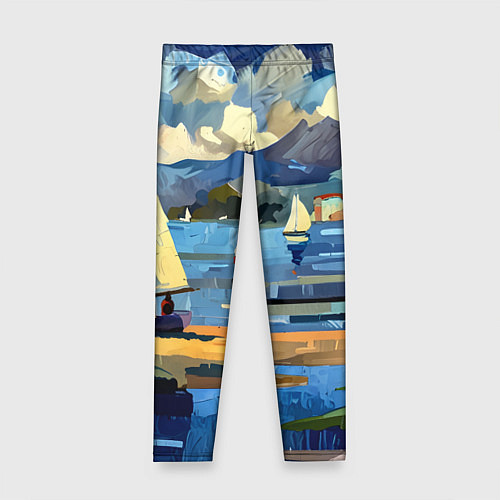 Детские легинсы Средиземноморский пейзаж / 3D-принт – фото 1