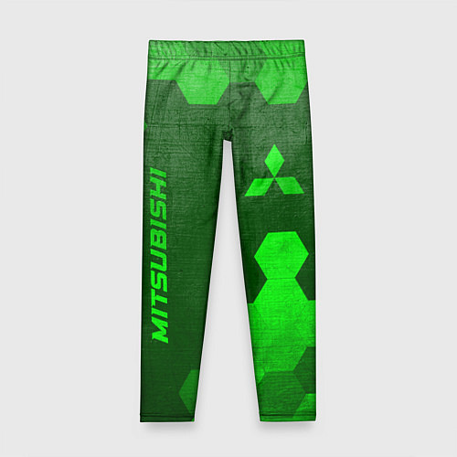 Детские легинсы Mitsubishi - green gradient вертикально / 3D-принт – фото 1