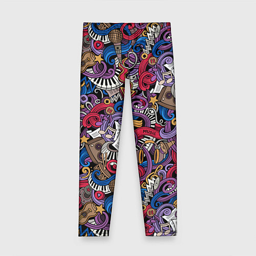 Детские легинсы Музыкальный коллаж / 3D-принт – фото 1