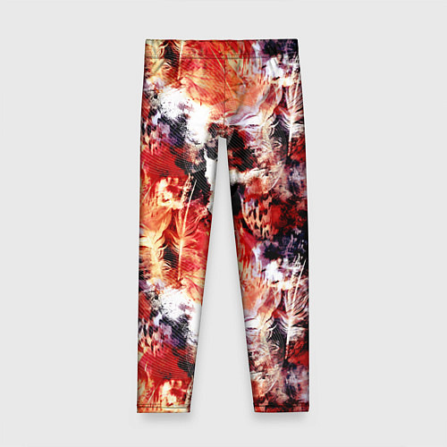 Детские легинсы Огненные перья / 3D-принт – фото 1