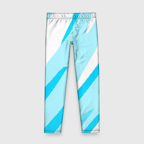 Детские легинсы Белый с голубым абстракция / 3D-принт – фото 1