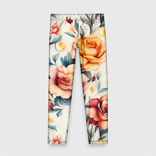 Детские легинсы Паттерн с переплетением цветов / 3D-принт – фото 1