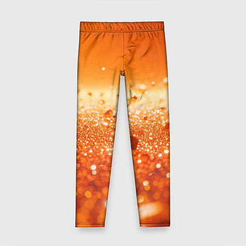 Детские легинсы Оранжевые блестящие частицы текстура / 3D-принт – фото 1