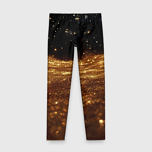 Детские легинсы Золотистые крупицы на черном / 3D-принт – фото 1