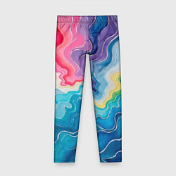 Леггинсы для девочки Абстрактные волны в мраморном стиле, цвет: 3D-принт