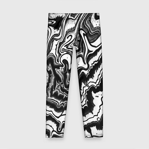 Детские легинсы Закрученные волны - чб абстракция / 3D-принт – фото 1