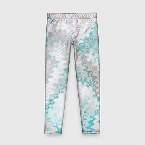 Детские легинсы Серо-бирюзовый абстрактный / 3D-принт – фото 1
