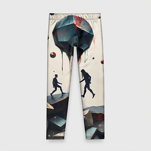 Детские легинсы Сюрреалистичные люди и камни / 3D-принт – фото 1