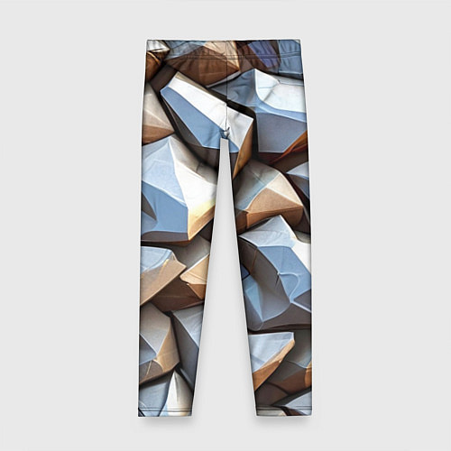 Детские легинсы Каменно металлическая абстракция / 3D-принт – фото 1
