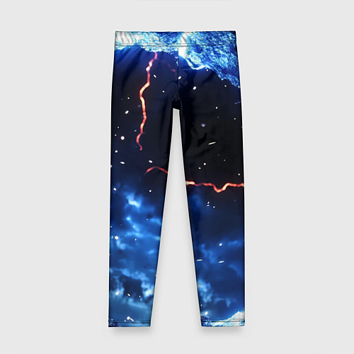 Детские легинсы Звезды и молнии в разломе плит / 3D-принт – фото 1
