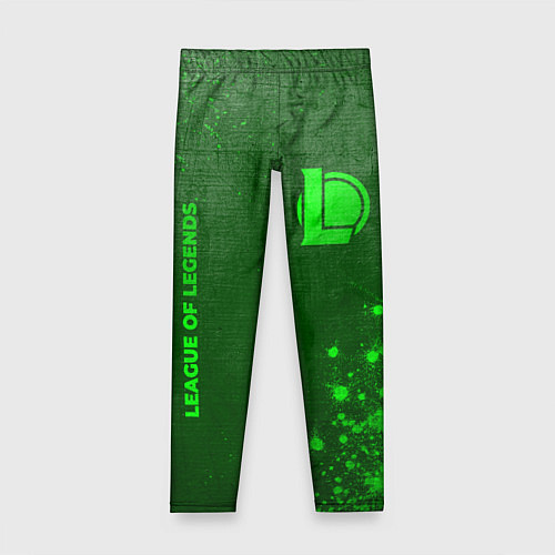 Детские легинсы League of Legends - green gradient вертикально / 3D-принт – фото 1