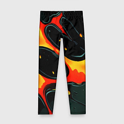 Леггинсы для девочки Оранжевые разломы текстура, цвет: 3D-принт