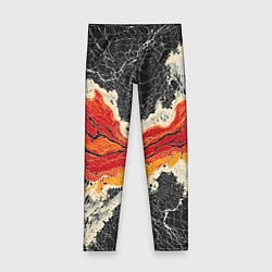 Леггинсы для девочки Красно-черная потертая текстура, цвет: 3D-принт