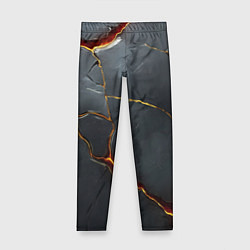 Детские легинсы Серая текстура с золотым изломом