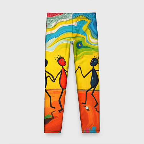 Детские легинсы Дружба человечков / 3D-принт – фото 1