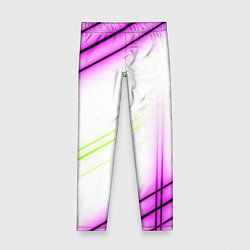 Леггинсы для девочки Green white pink line, цвет: 3D-принт