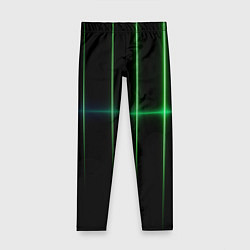 Леггинсы для девочки The line is green black, цвет: 3D-принт