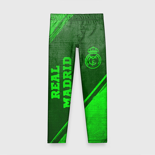 Детские легинсы Real Madrid - green gradient вертикально / 3D-принт – фото 1