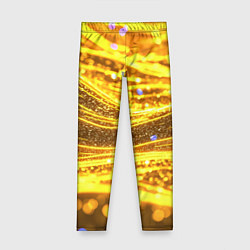Леггинсы для девочки Золотые блестящие волны, цвет: 3D-принт
