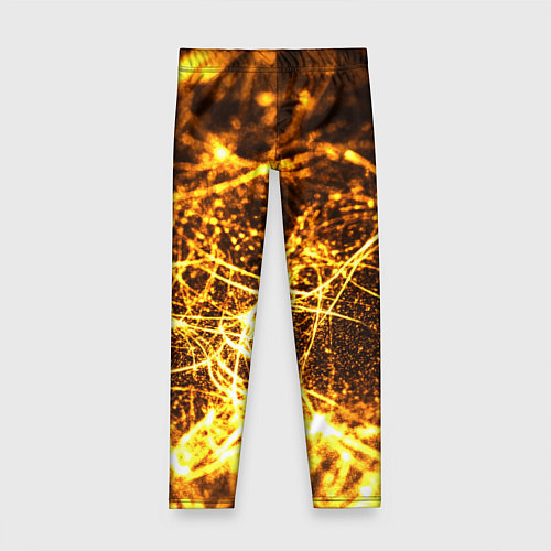 Детские легинсы Текстура золотые нити / 3D-принт – фото 1