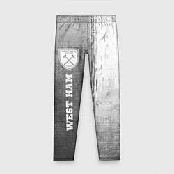 Леггинсы для девочки West Ham - grey gradient по-вертикали, цвет: 3D-принт