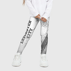 Леггинсы для девочки Leicester City - white gradient вертикально, цвет: 3D-принт — фото 2