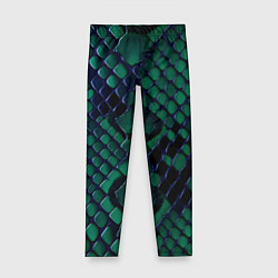 Леггинсы для девочки Бирюзовая змеиная кожа, цвет: 3D-принт
