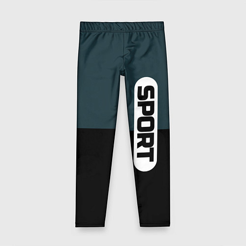 Детские легинсы Sport чёрно-синий с белым / 3D-принт – фото 1