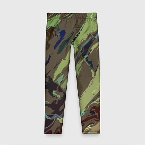 Детские легинсы Абстракция тон хаки / 3D-принт – фото 1