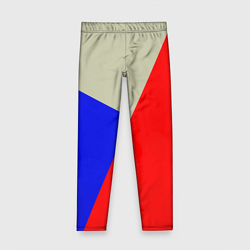 Детские легинсы Серо-сине-красный трёхцветный / 3D-принт – фото 1